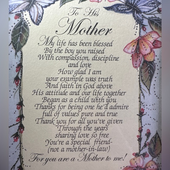 Framed art poem by Sue Skeen 2004 To his Mother - Picture 4 of 11